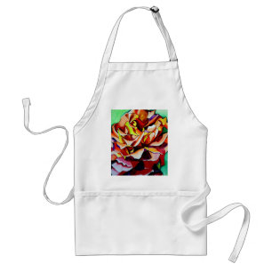Rainbow Sunset Rose watercolor original art Adult Apron