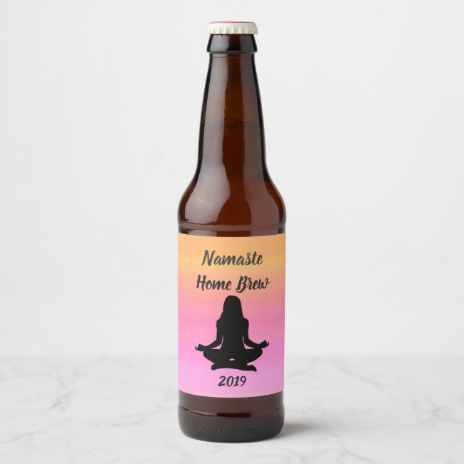 Rainbow Sunset Yoga Pink Orange Beer Label