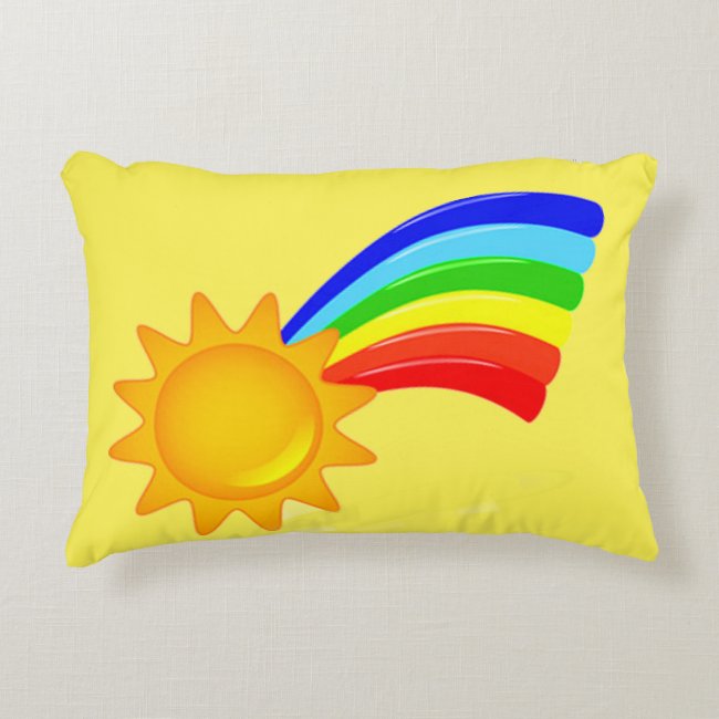 Rainbow Sunshine Accent Pillow