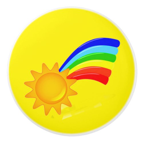 Rainbow Sunshine Ceramic Knob