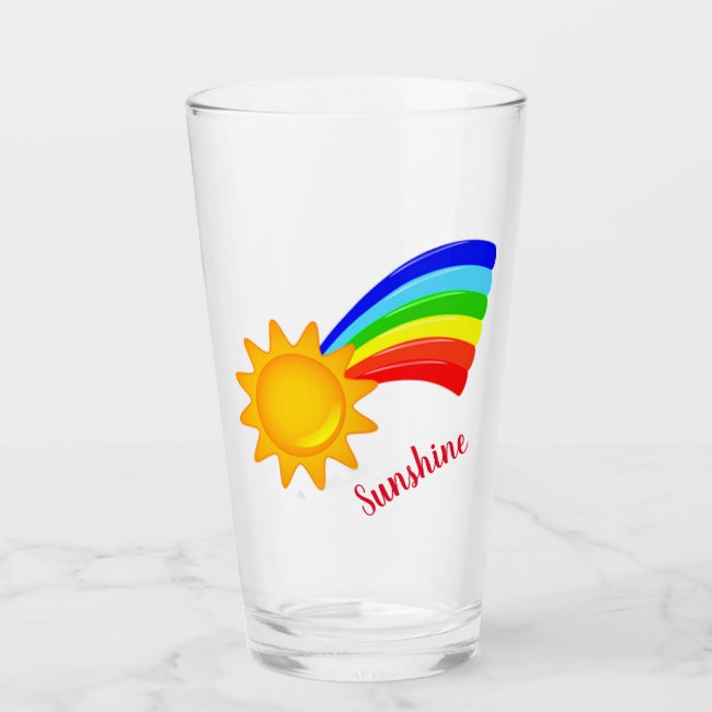 Rainbow Sunshine Drinking Glass Tumbler