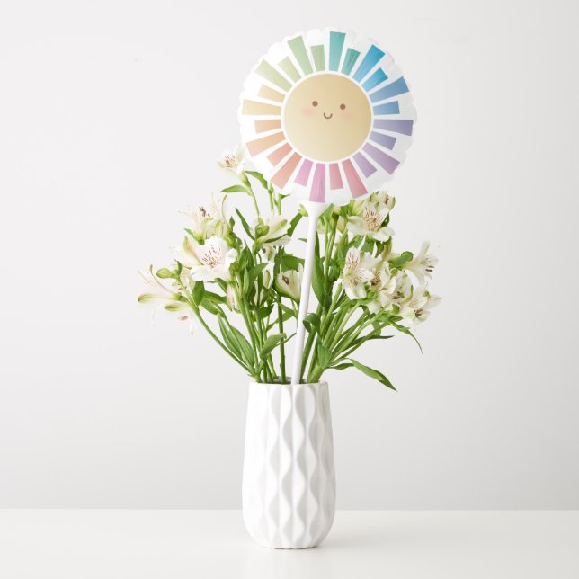 Rainbow Sunshine Gender Neutral Baby Shower Balloon (Vase)