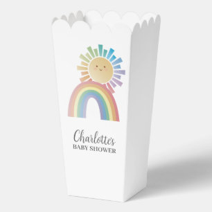 Rainbow Sunshine Gender Neutral Baby Shower Favor Boxes