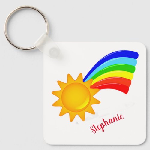 Rainbow Sunshine Keychain