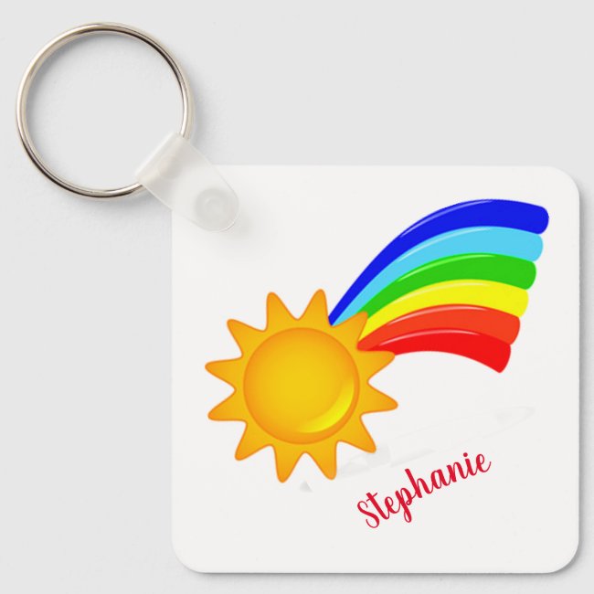 Rainbow Sunshine Keychain