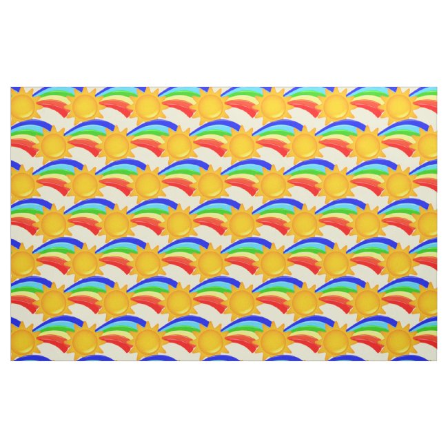 Rainbow Sunshine Pattern Fabric