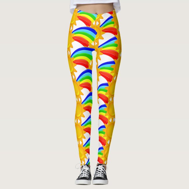 Rainbow Sunshine Pattern Leggings