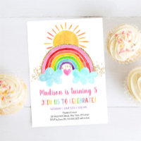 Rainbow Sunshine Pink Gold Birthday