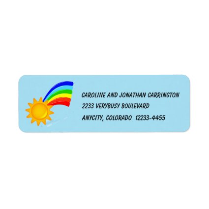 Rainbow Sunshine Return Address Label