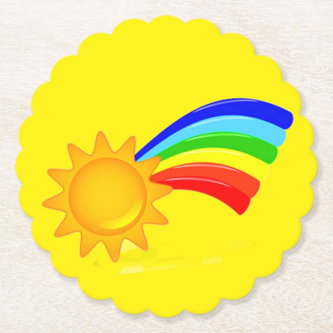 Rainbow Sunshine Set of Sturdy Paper Coasters