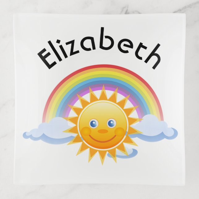 Rainbow Sunshine Trinket Tray (Front)