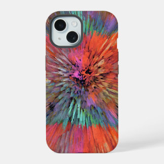 Rainbow Supernova Fractal Art iPhone 15 Case