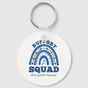 Rainbow Support Squad Down Syndrome Awareness Keychain