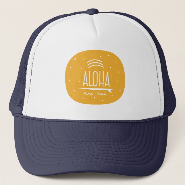 "Rainbow Surfboard Aloha" Hat (Front)