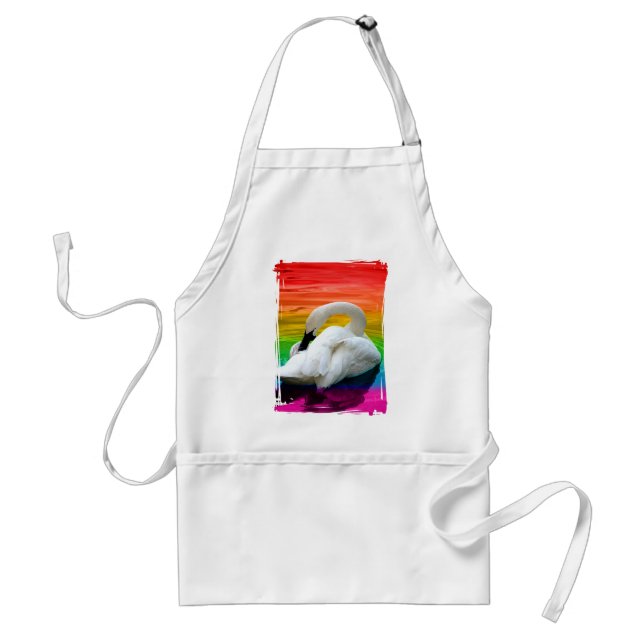 Rainbow Swan Adult Apron (Front)