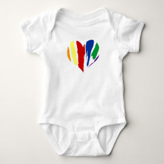 Rainbow Swash Heart Baby Bodysuit