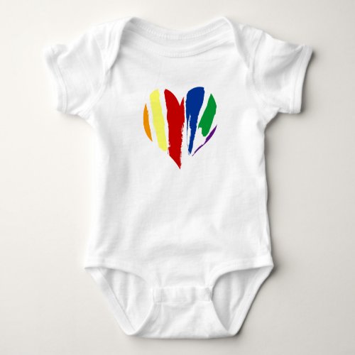 Rainbow Swash Heart Baby Bodysuit