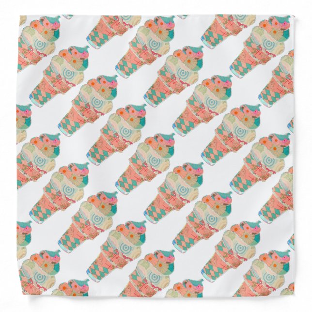 Rainbow Sweet Harajuku Custard Ice Cream Pink Cone Bandana (Front)