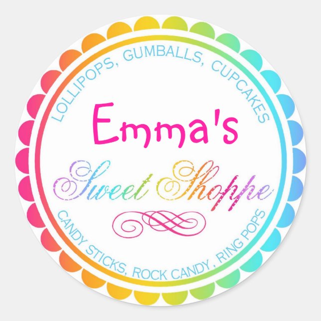 Rainbow Sweet Shoppe Stickers (Front)