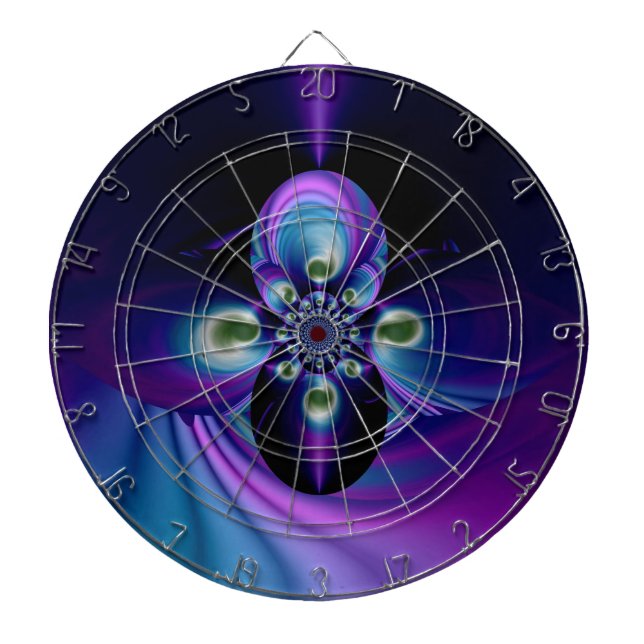 Rainbow Swirl abstract art 8 Dartboard With Darts (Front)