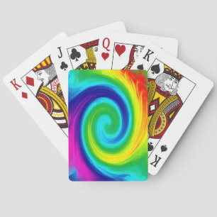 Rainbow Swirl Abstract Art Design Poker Cards