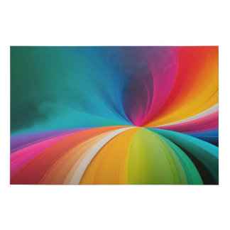 Rainbow Swirl | Abstract Art Faux Canvas Print