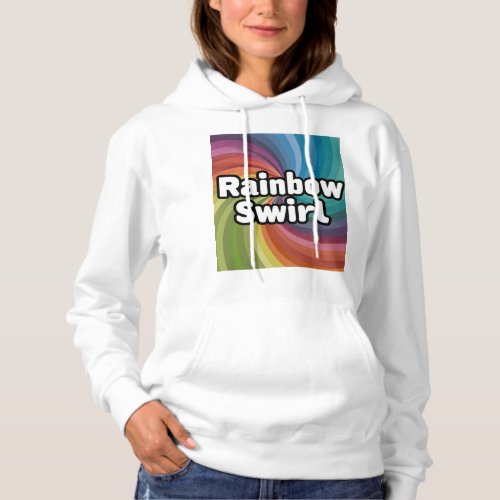 Rainbow Swirl Colorful and Whimsical Typography  Hoodie