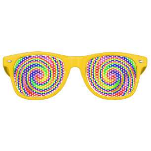 Rainbow Swirl Colorful Cheerful Fun Artistic Retro Sunglasses