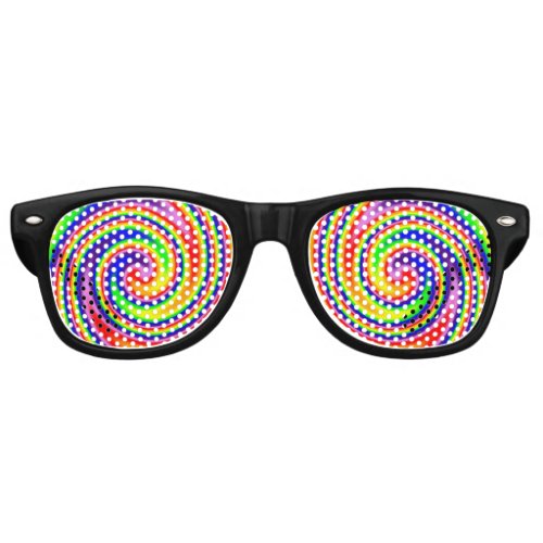 Rainbow Swirl Colorful Cheerful Fun Retro Sunglasses