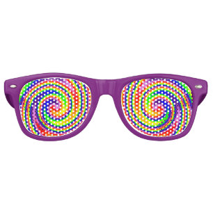 Rainbow Swirl Colorful Cheerful Fun Retro Sunglasses