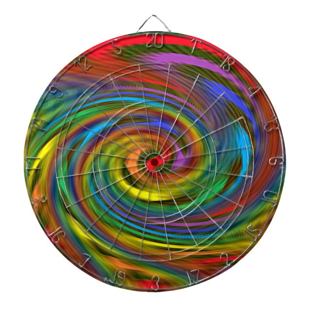 Rainbow Swirl Dart Board (Front)