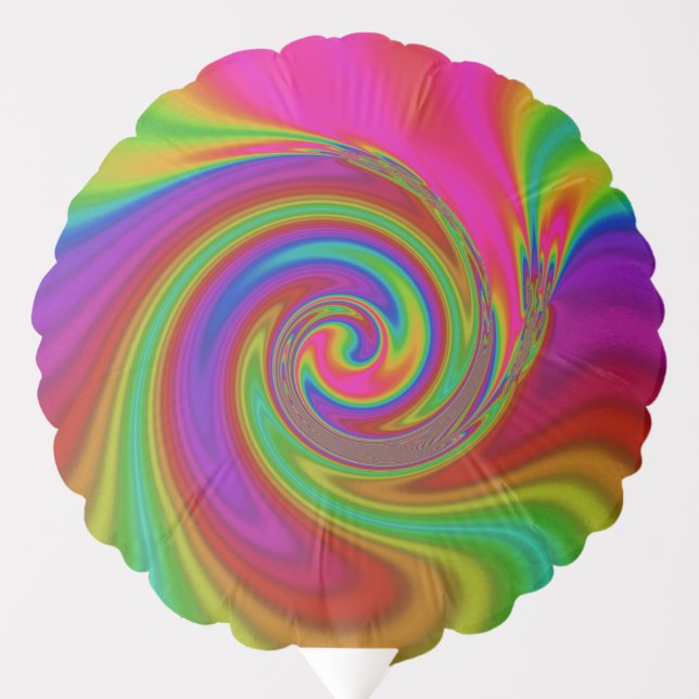 Rainbow Swirl Frosted Glass Balloon (Front)