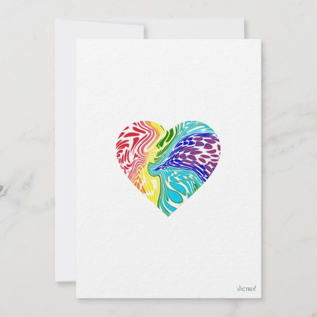Rainbow Swirl Heart Card (Front)
