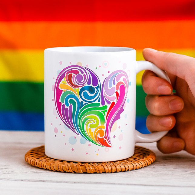 Rainbow Swirl Heart Coffee Mug (Creator Uploaded)