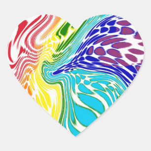 Rainbow Swirl Heart Stickers