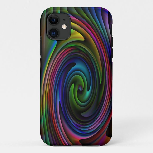 rainbow swirl iphone case (Back)