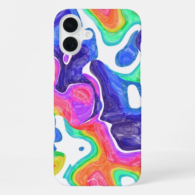 rainbow swirl iphone case (Back)