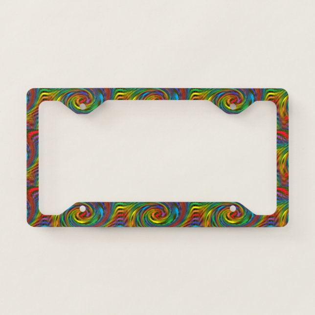 Rainbow Swirl License Plate Frame (Front)
