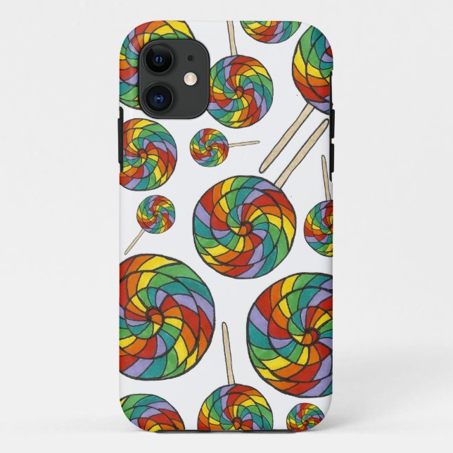 Rainbow Swirl Lollipop Lollipops Candy Pride Case (Back)