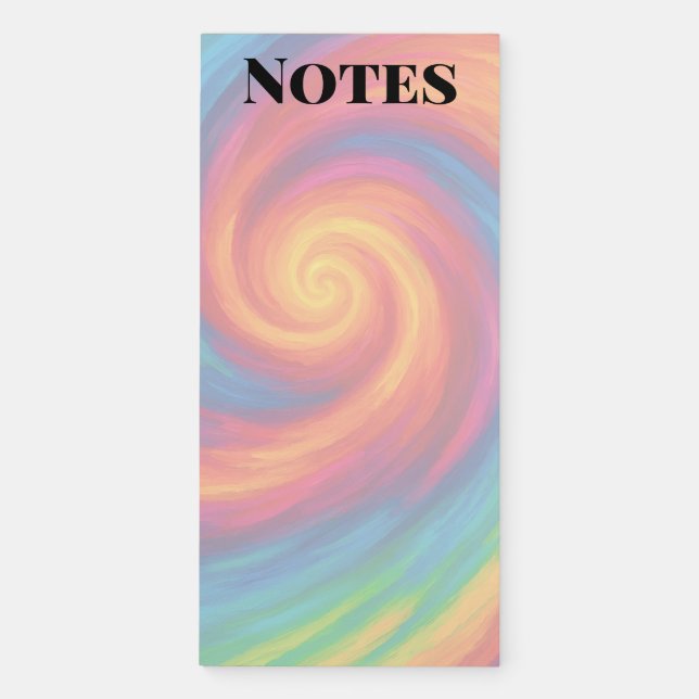 Rainbow Swirl Magnetic Notepad (Front)