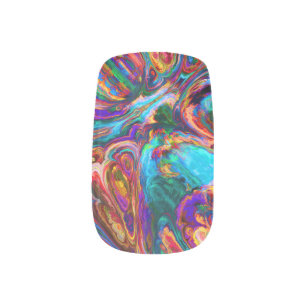 rainbow swirl minx nail art