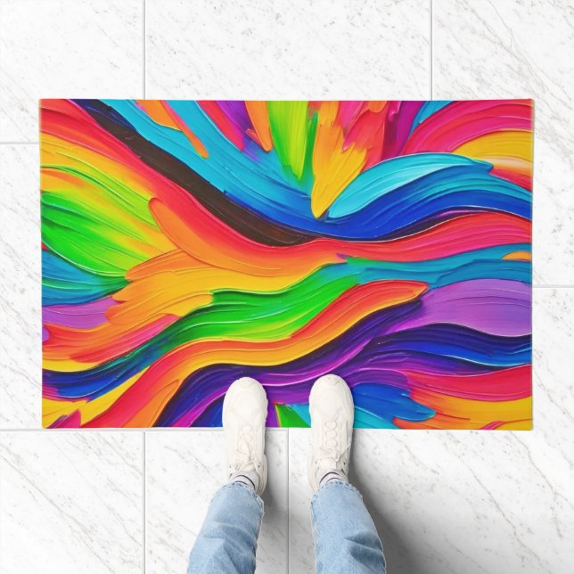 Rainbow Swirl Painting Doormat (Indoor)