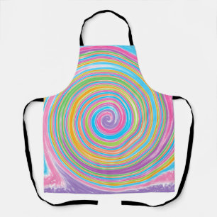 Rainbow swirl pattern apron