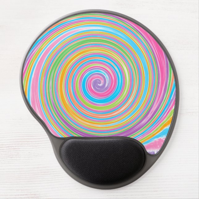 Rainbow swirl pattern    gel mouse pad (Front)