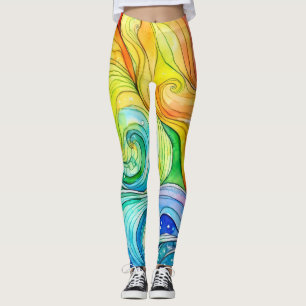Rainbow Swirl Pattern  Leggings