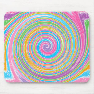 Rainbow swirl pattern mouse pad