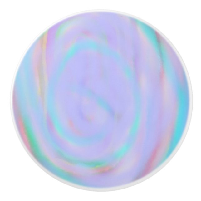 Rainbow swirl pattern on a ceramic knob (Front)