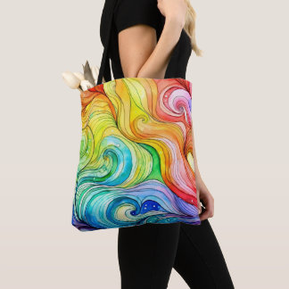 Rainbow Swirl Pattern  Tote Bag