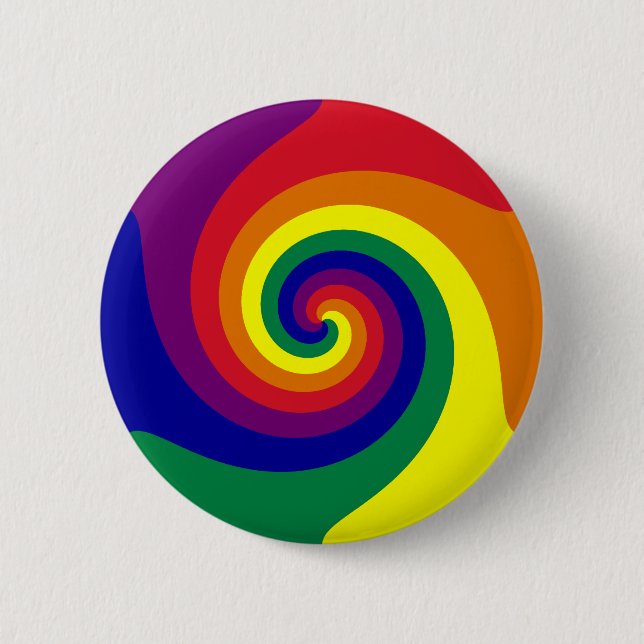 Rainbow Swirl Pinback Button (Front)