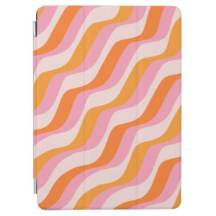 Rainbow Swirl Pink Orange Abstract Retro Sunshine iPad Air Cover